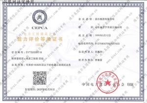 能力評(píng)價(jià)等級(jí)證書